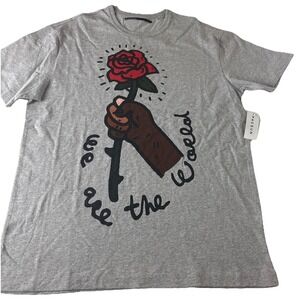 Not Of This World T-Shirt M Short Slv Gray We Are the World graphic New pacsun